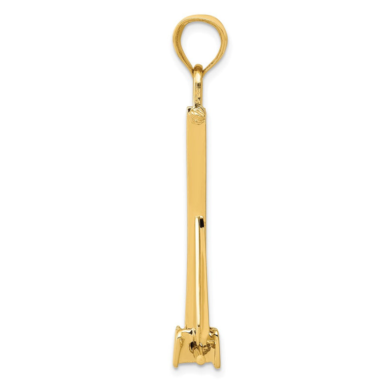 10K Yellow Gold 10K 3D Moveable Anchor Pendant