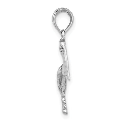 10K White Gold Pelican Pendant