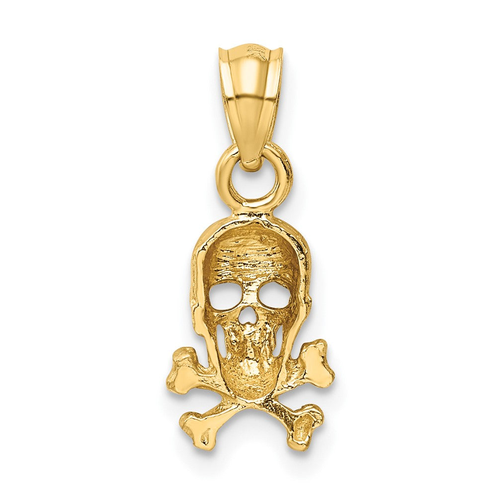10K Yellow Gold 10K Skull And Cross Bones Pendant