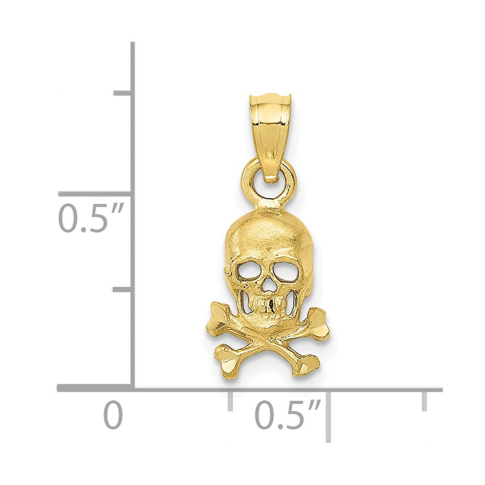 10K Yellow Gold 10K Skull And Cross Bones Pendant