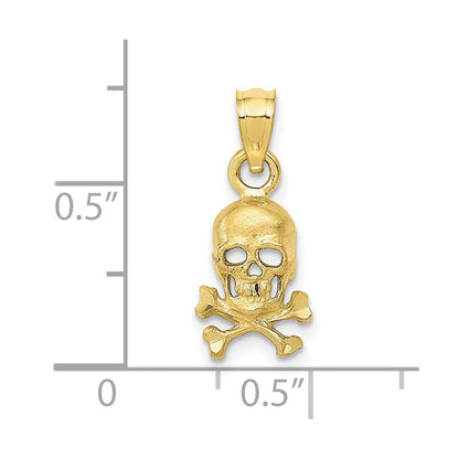 10K Yellow Gold 10K Skull And Cross Bones Pendant