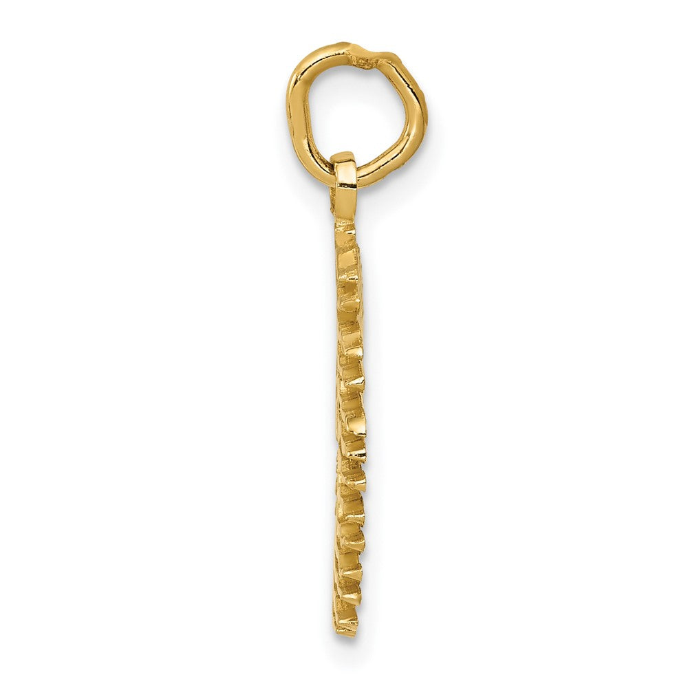 10K Yellow Gold Flaming Sun Charm