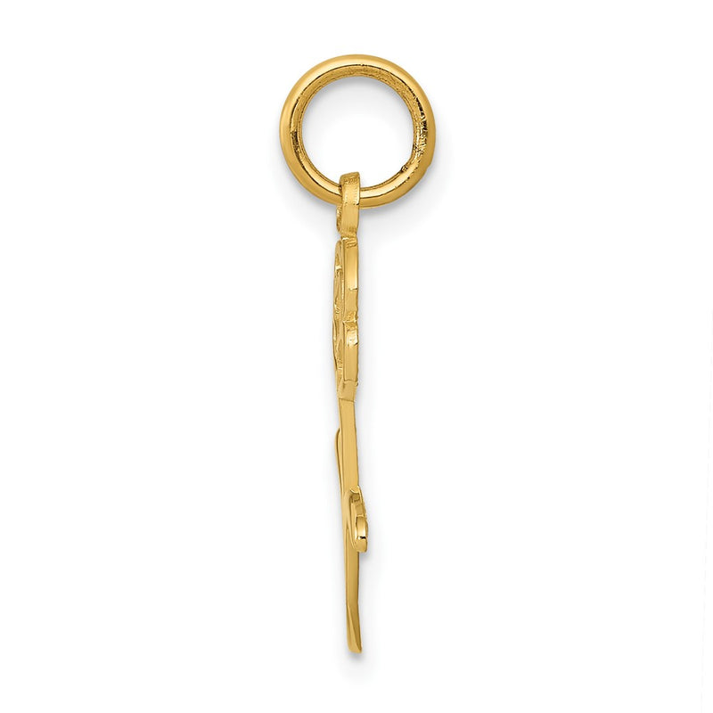 10K Yellow Gold Rose Charm