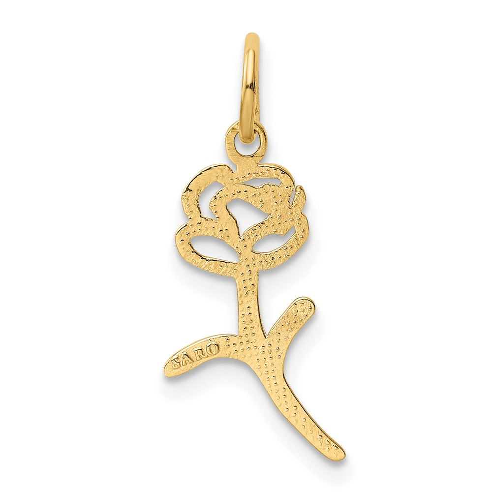 10K Yellow Gold Rose Charm