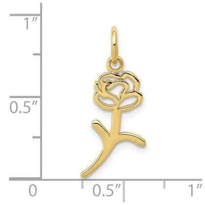 10K Yellow Gold Rose Charm