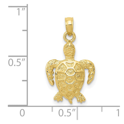 10K Yellow Gold Sea Turtle Pendant
