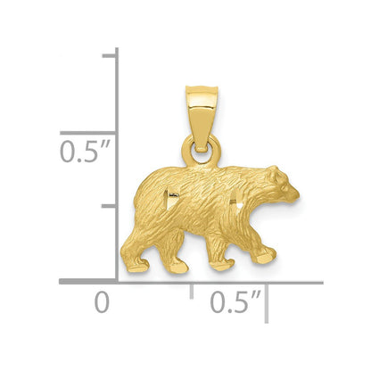 10K Yellow Gold 10K Diamond-Cut Bear Pendant