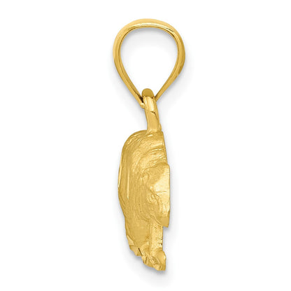 10K Yellow Gold 10K Diamond-Cut Bear Pendant