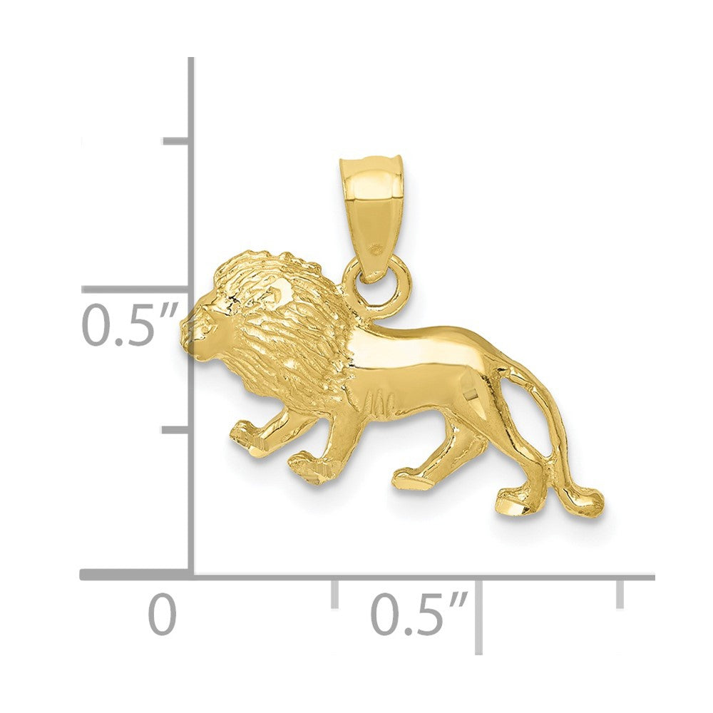 10K Yellow Gold 10K Diamond-Cut Lion Pendant