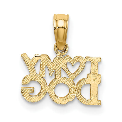 10K Yellow Gold I Heart My Dog Charm