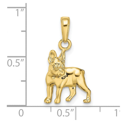 10K Yellow Gold 10K Boston Terrier Dog Pendant