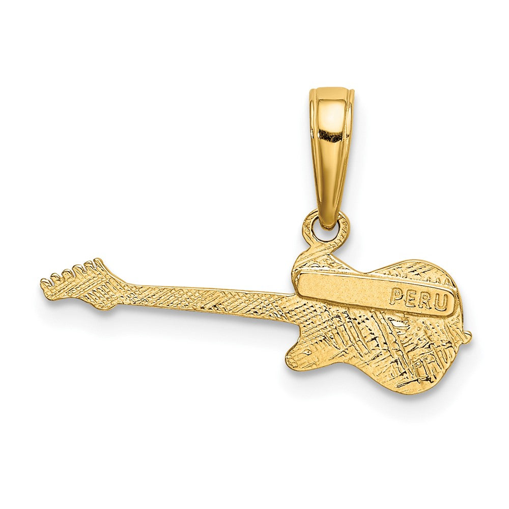 10K Yellow Gold Electric Guitar Pendant