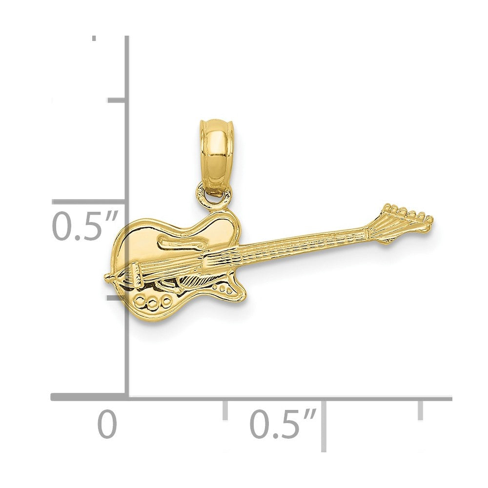 10K Yellow Gold Electric Guitar Pendant