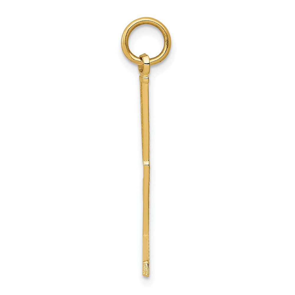 10K Yellow Gold Goalie Stick Charm