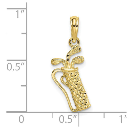 10K Yellow Gold Golf Bag W/ Clubs Charm