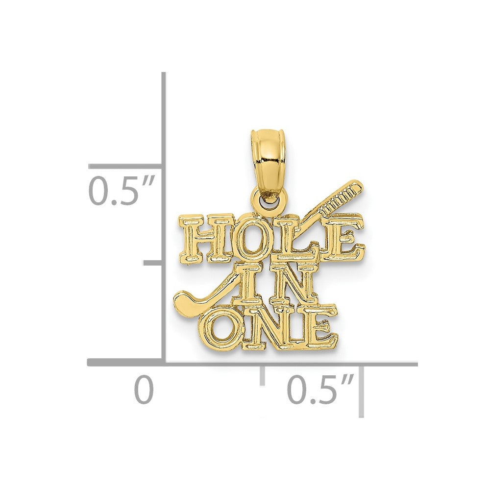 10K Yellow Gold 10K Hole In One With Golf Club Charm