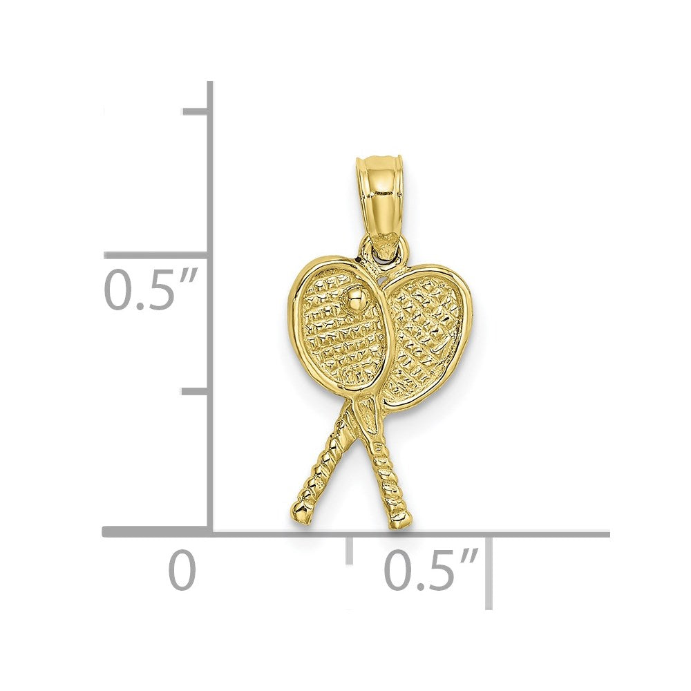 10K Yellow Gold 10K Tennis Racquets Pendant