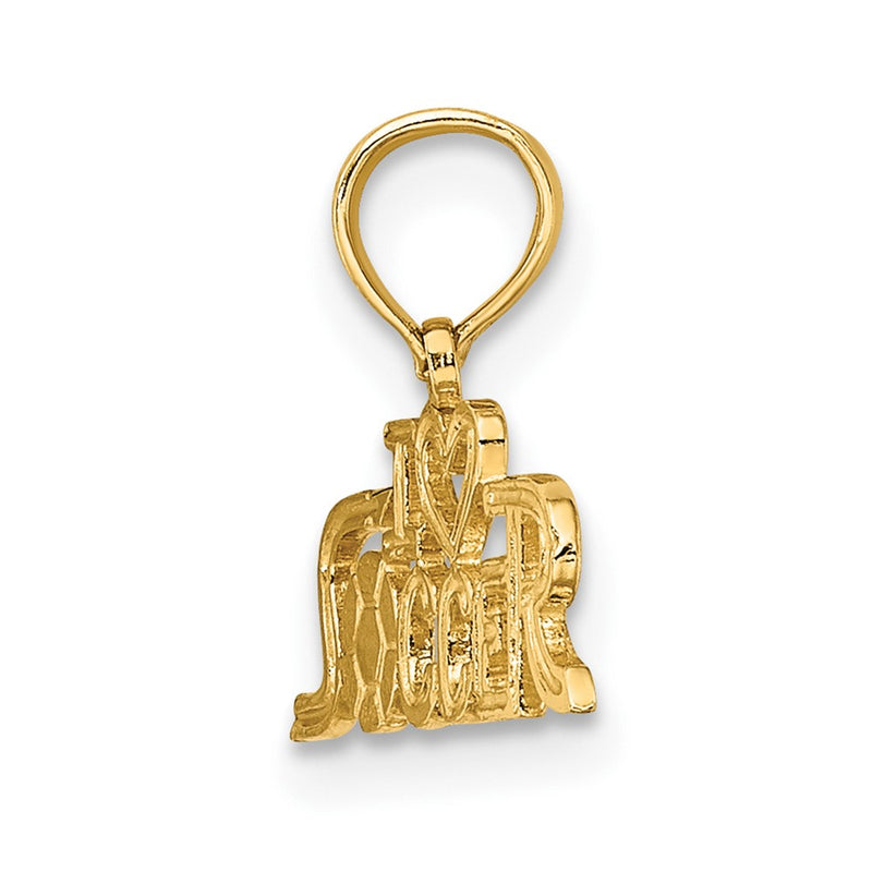 10K Yellow Gold 10K I Heart Soccer Charm