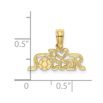 10K Yellow Gold 10K I Heart Soccer Charm
