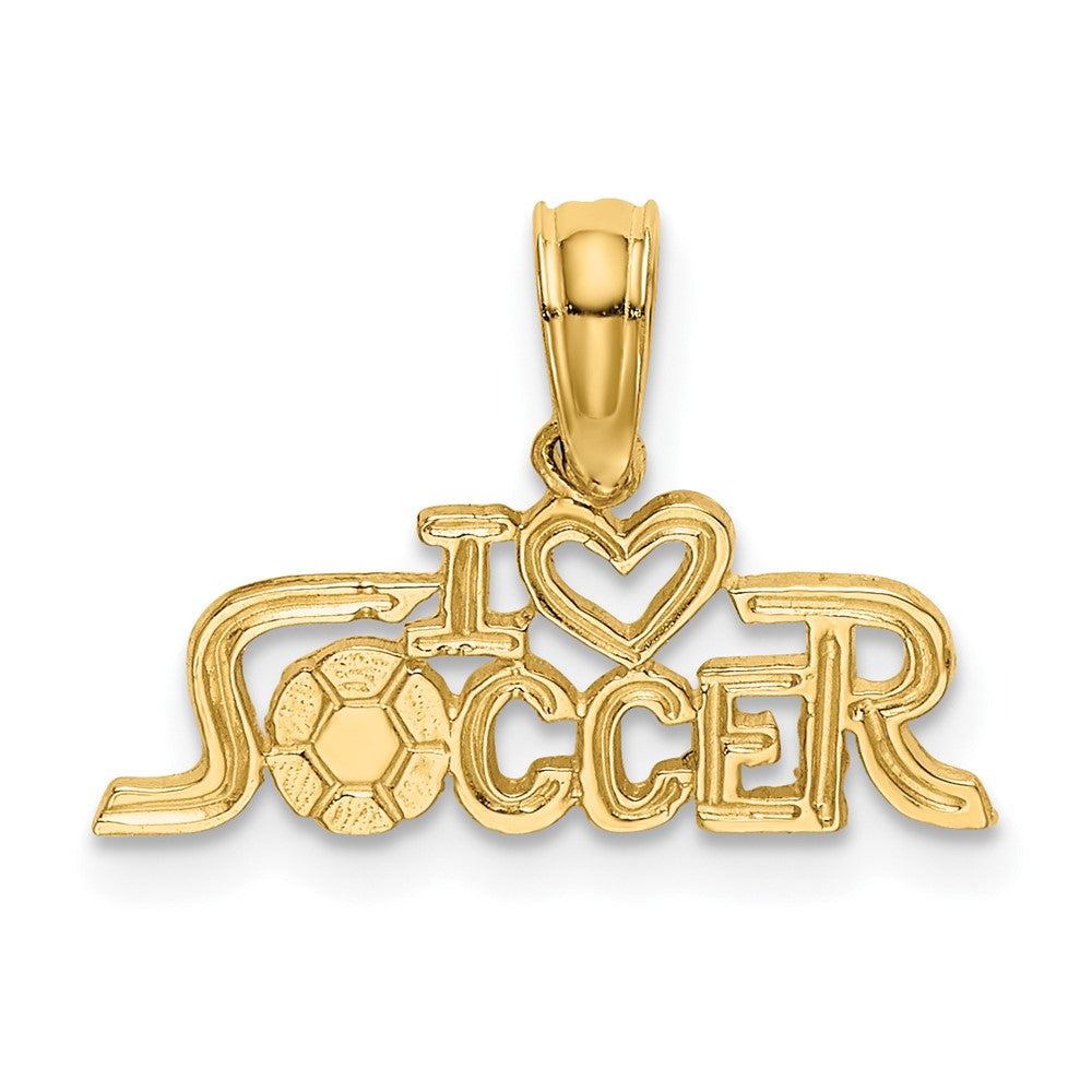 10K Yellow Gold 10K I Heart Soccer Charm