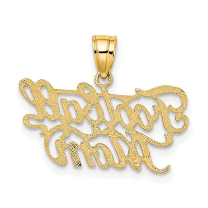 10K Yellow Gold 10K Football Mom Charm