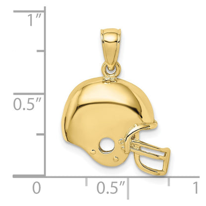 10K Yellow Gold 10K Football Helmet Pendant
