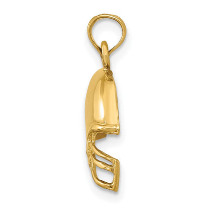 10K Yellow Gold Football Helmet Pendant