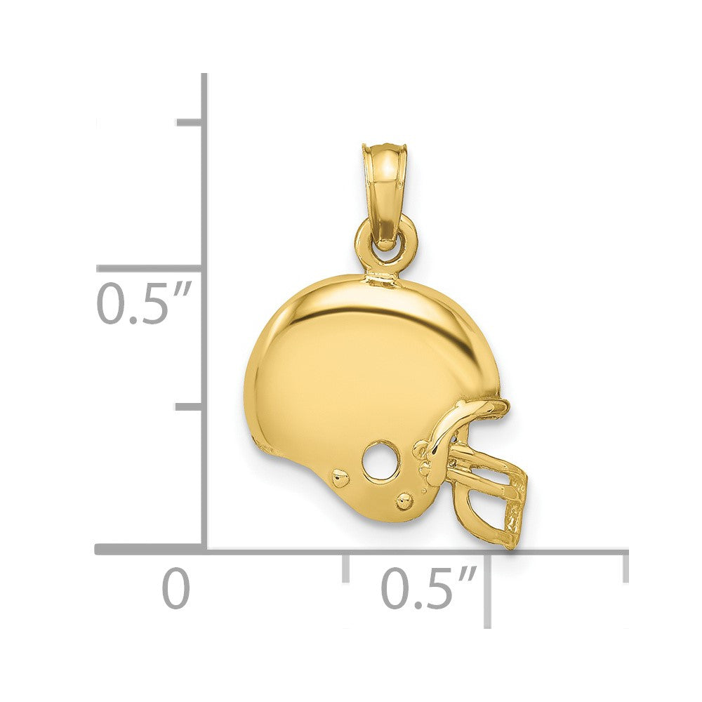 10K Yellow Gold Football Helmet Pendant