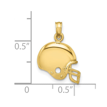 10K Yellow Gold Football Helmet Pendant