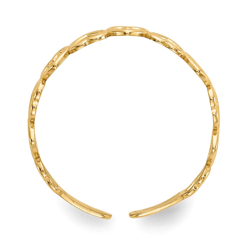 10K Yellow Gold Open Hearts Toe Ring