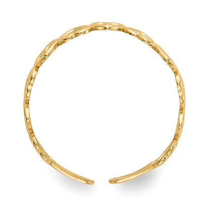 10K Yellow Gold Open Hearts Toe Ring