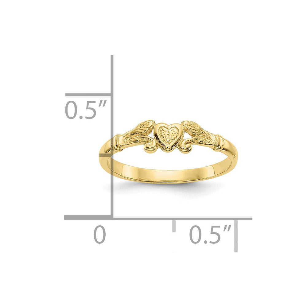 10K Yellow Gold Heart Baby Ring