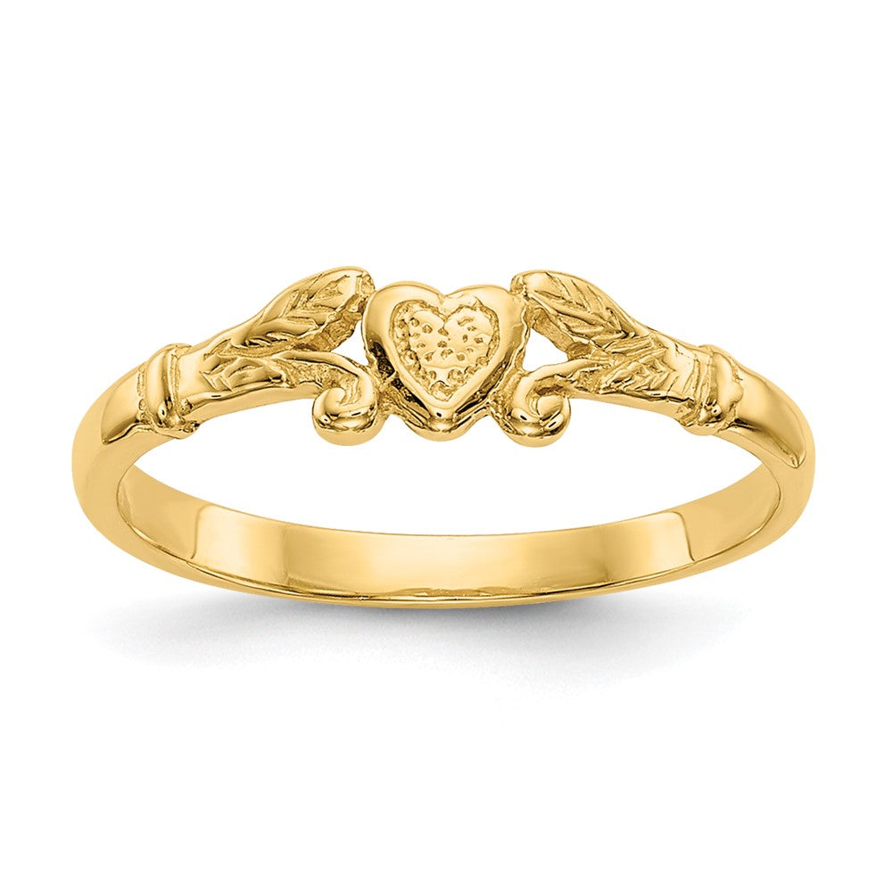 10K Yellow Gold Heart Baby Ring