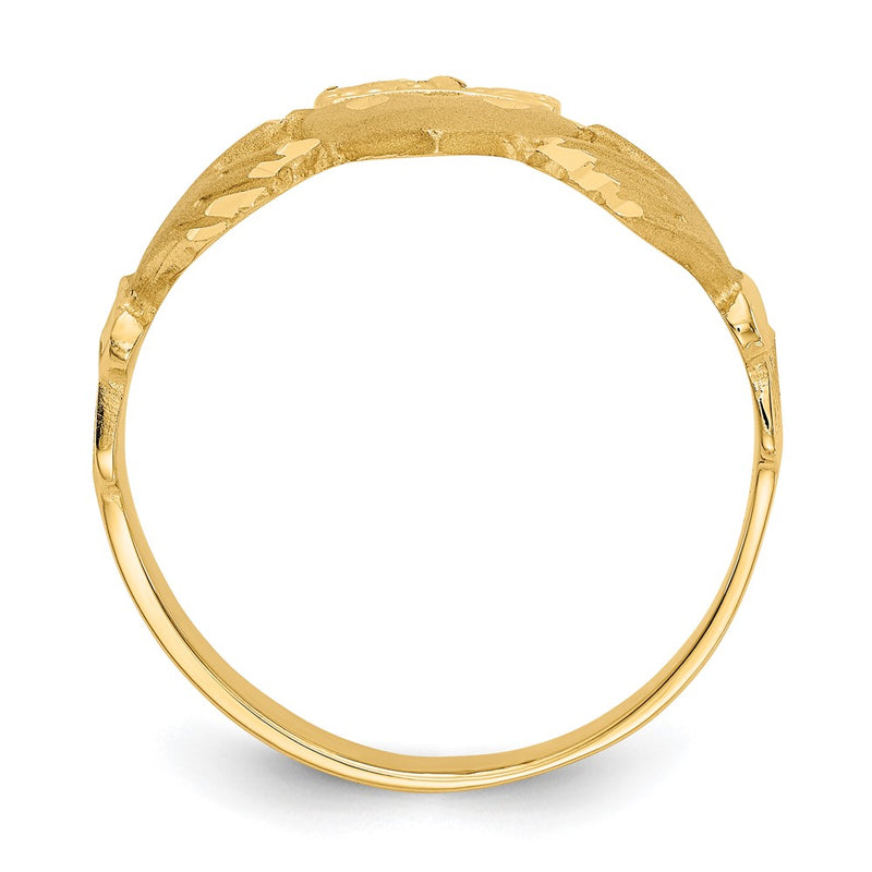 10K Yellow Gold Polished Men'S Claddagh Ring