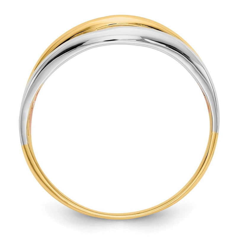 10K Tri Color 10K Tri-Color Open Fancy Ring