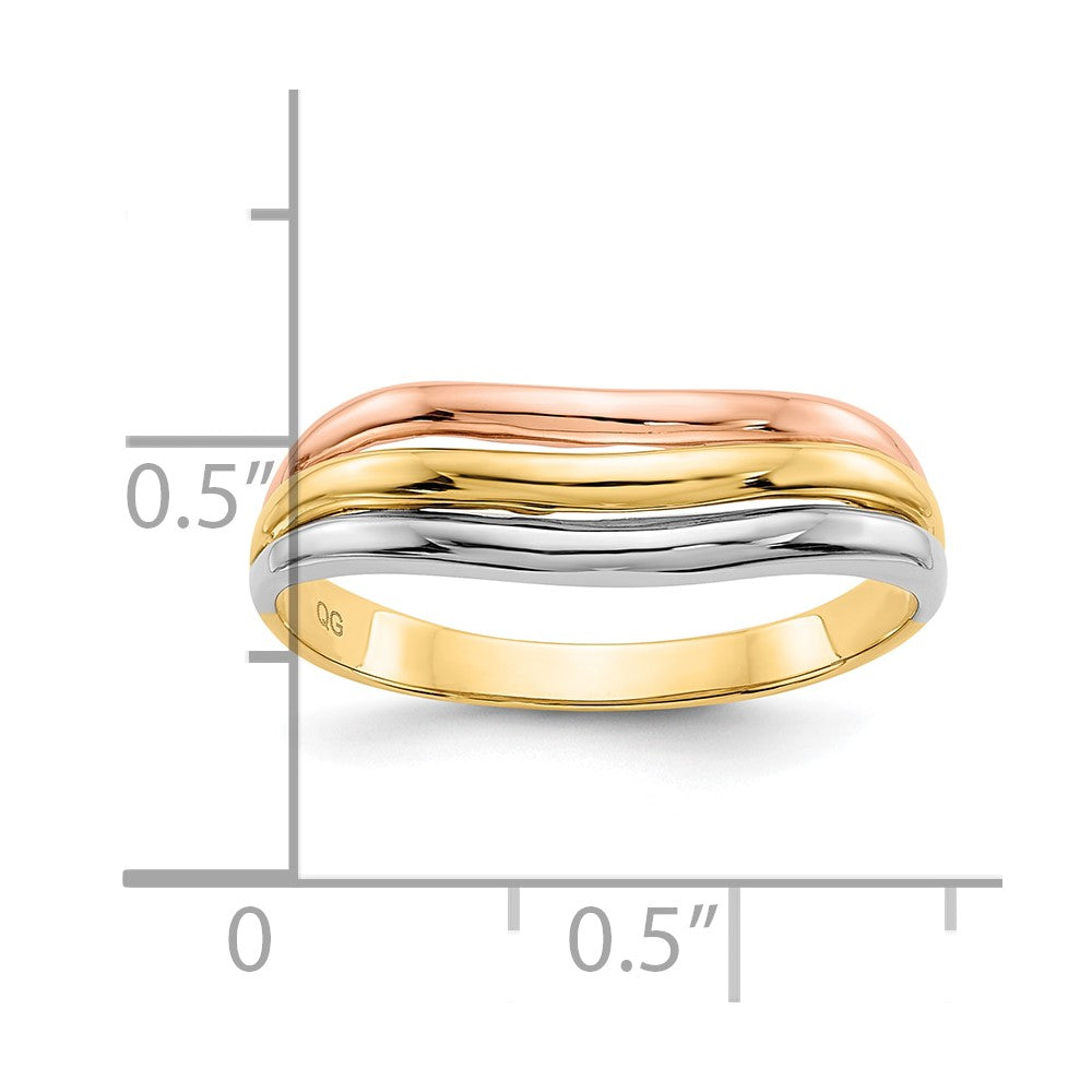10K Tri Color 10K Tri-Color Open Fancy Ring