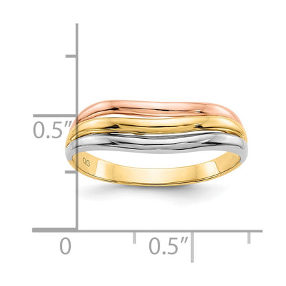 10K Tri Color 10K Tri-Color Open Fancy Ring