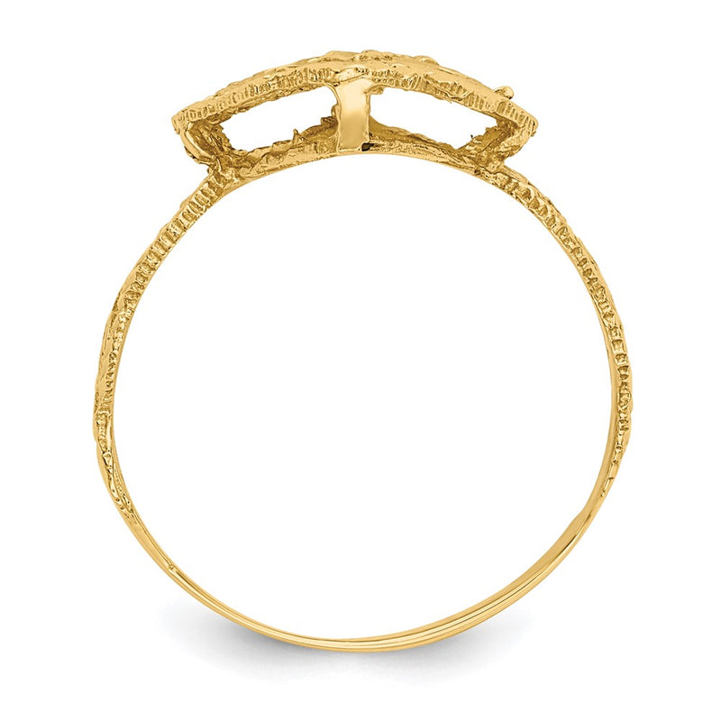 10K Yellow Gold 10K Diamond Cut Filigree Ring