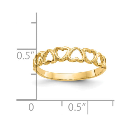 10K Yellow Gold 10K Polished Hearts Ring