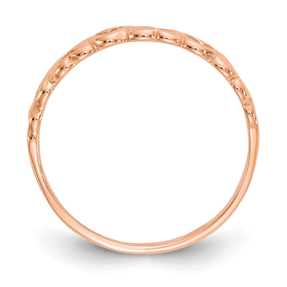 10K Rose Gold 10K Polished Hearts Ring