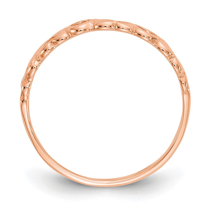 10K Rose Gold 10K Polished Hearts Ring