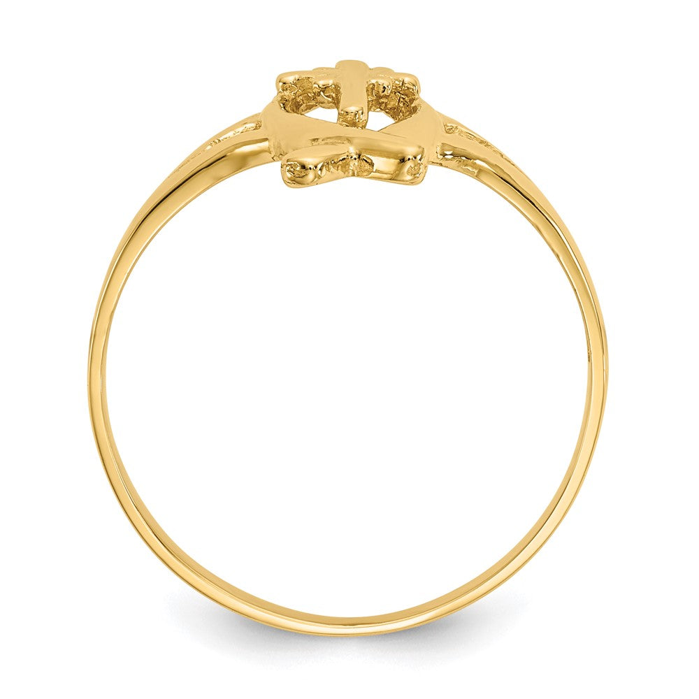 10K Yellow Gold Ichthus W/Cross Ring
