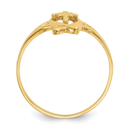 10K Yellow Gold Ichthus W/Cross Ring
