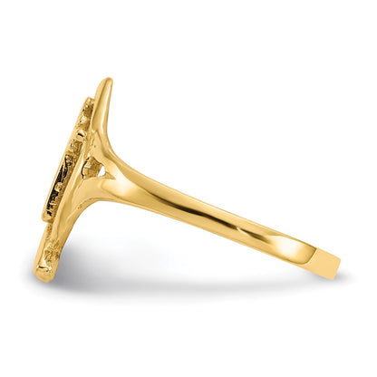 10K Yellow Gold Ichthus W/Cross Ring