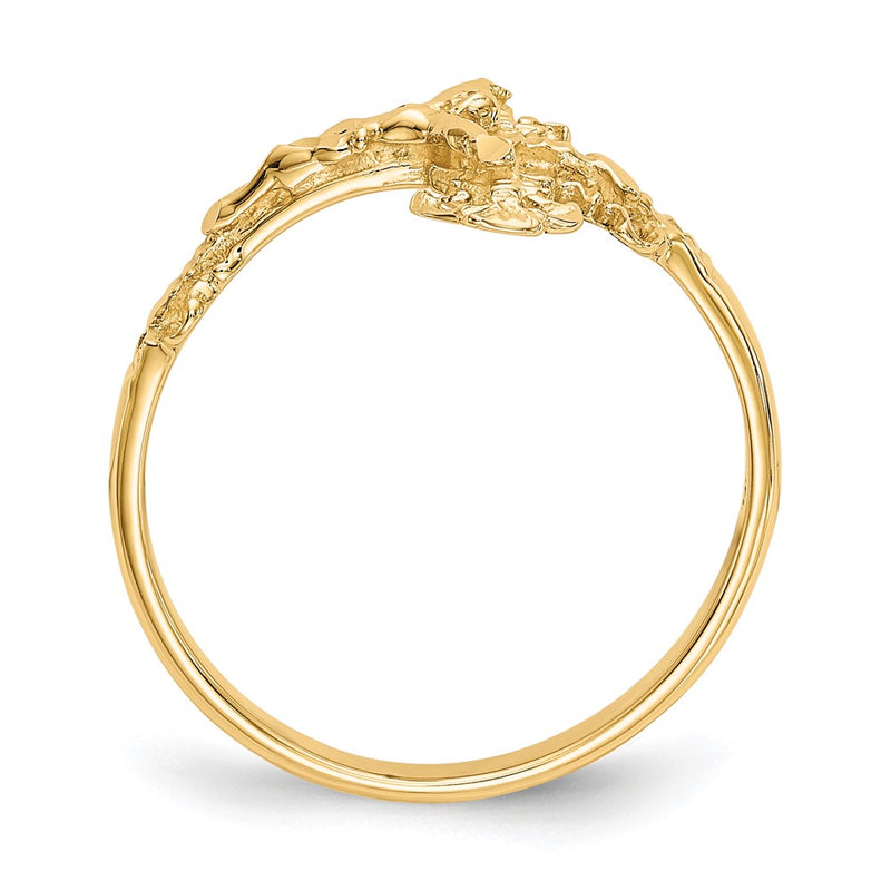 10K Yellow Gold 10K Diamond Cut Crucifix Ring