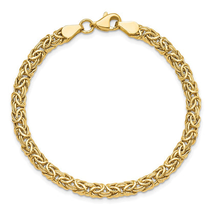 10K Yellow Gold Polished Byzantine Chain Bracelet