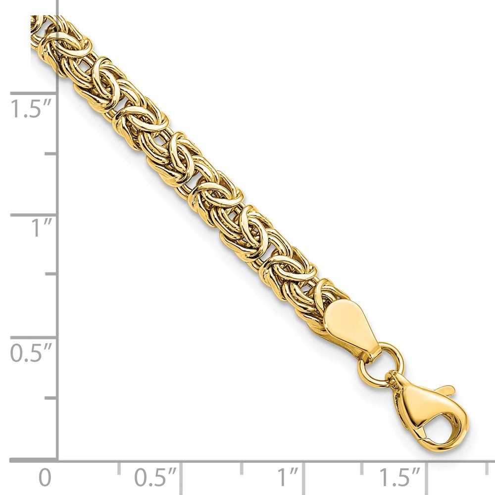 10K Yellow Gold Polished Byzantine Chain Bracelet