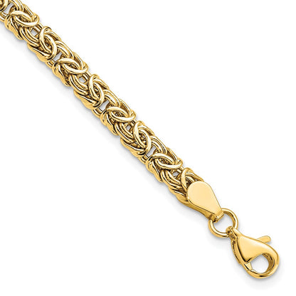 10K Yellow Gold Polished Byzantine Chain Bracelet