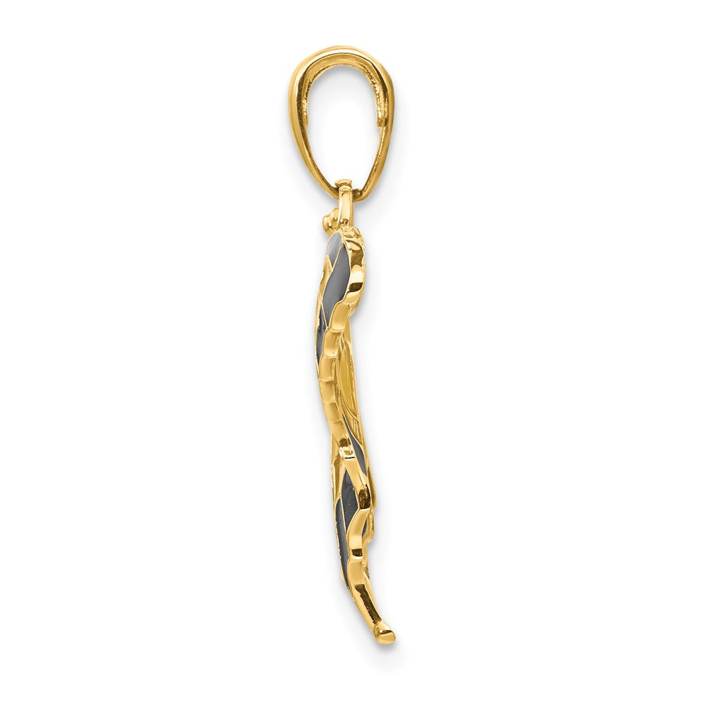 10K Yellow Gold 10K Enameled Butterfly Pendant