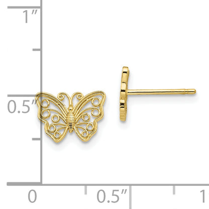 10K Yellow Gold 10K Butterfly Post Earrings